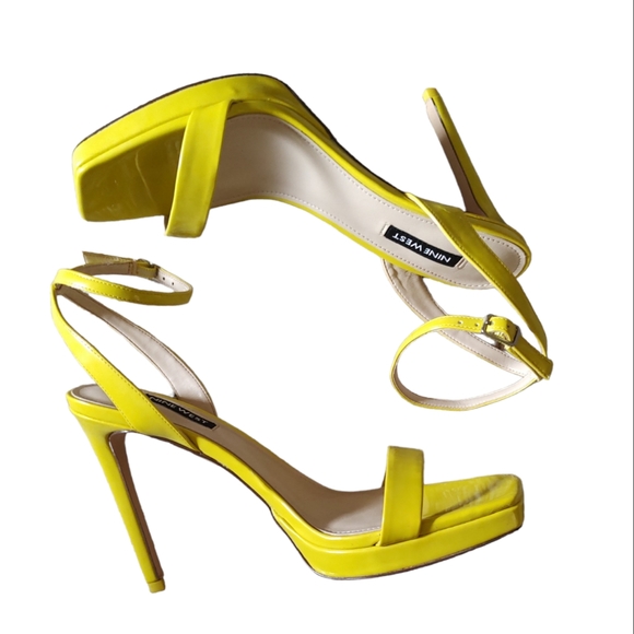 Nine West Shoes - Nine West ZADIE3 Open Toe Stiletto Sandals in Yellow NIB Sz.8.5